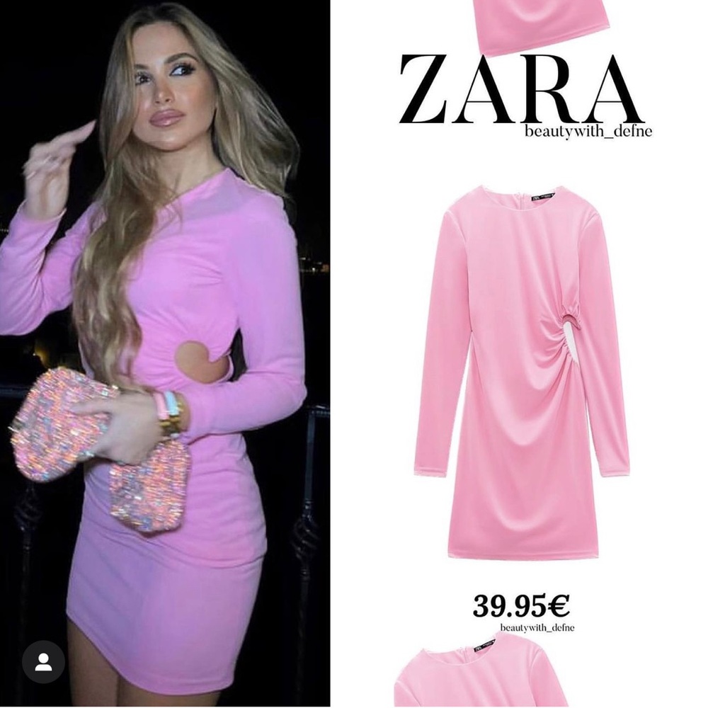 BNWT ZARA HEART CUT OUT BARBIE MINI DRESS SZ SM